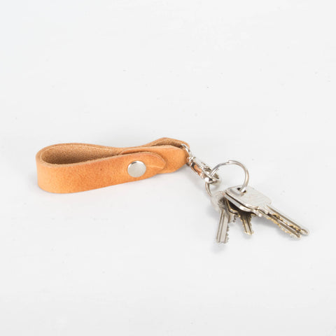 Belt Loop Tan Leather Key Ring