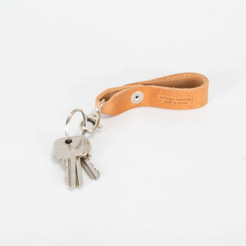 Belt Loop Tan Leather Key Ring