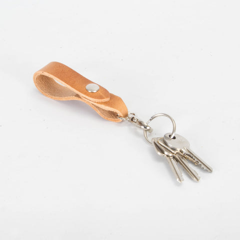 Belt Loop Tan Leather Key Ring