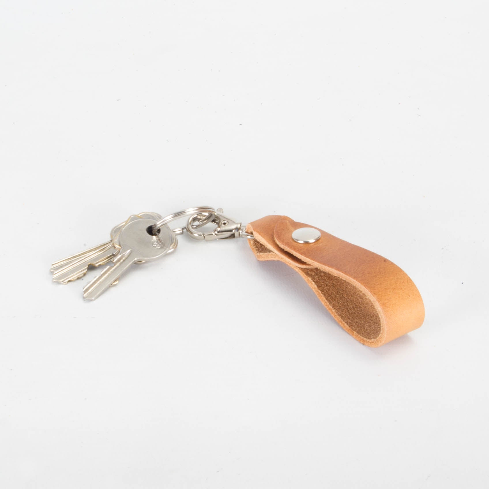 Belt Loop Key Ring, Tan Leather Key Ring