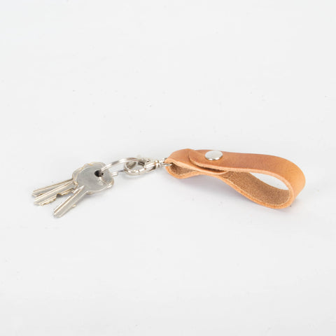 Belt Loop Tan Leather Key Ring