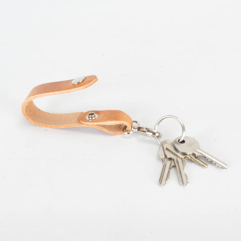 Belt Loop Tan Leather Key Ring