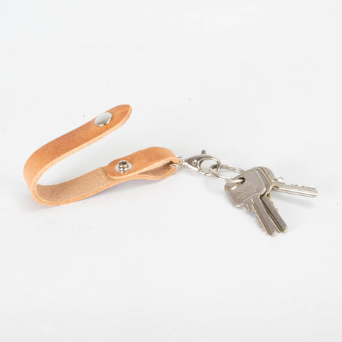 Belt Loop Tan Leather Key Ring