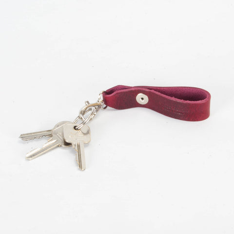 Belt Loop Burgundy Leather Key Ring