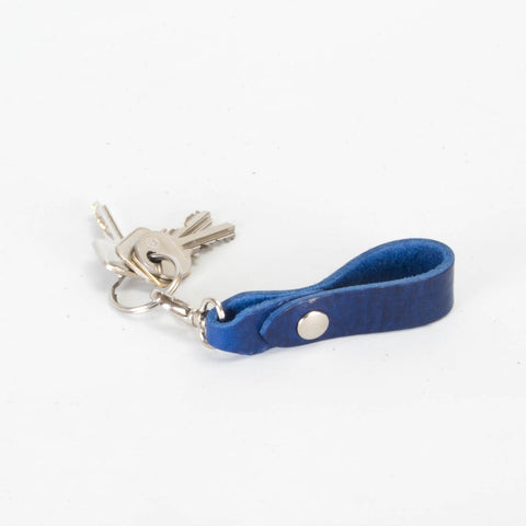 Belt Loop Cobalt Blue Leather Key Ring