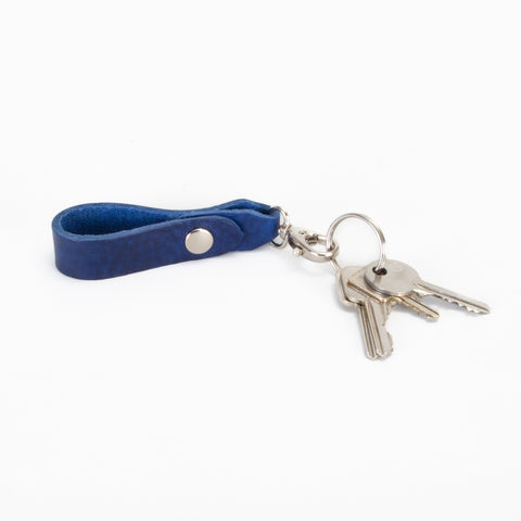 Belt Loop Cobalt Blue Leather Key Ring