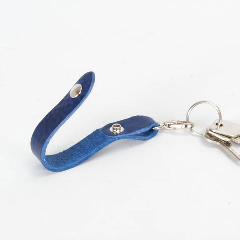 Belt Loop Cobalt Blue Leather Key Ring