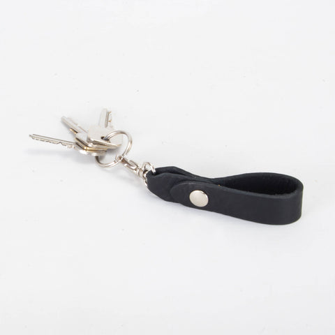 Belt Loop Black Leather Key Ring