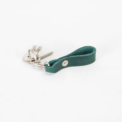 Belt Loop Green Leather Key Ring