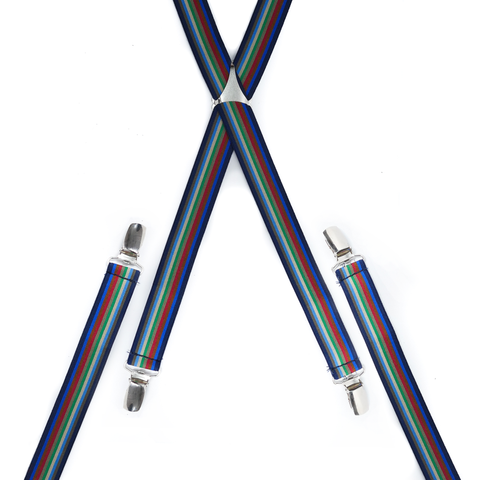 Blue Striped Skinny Braces