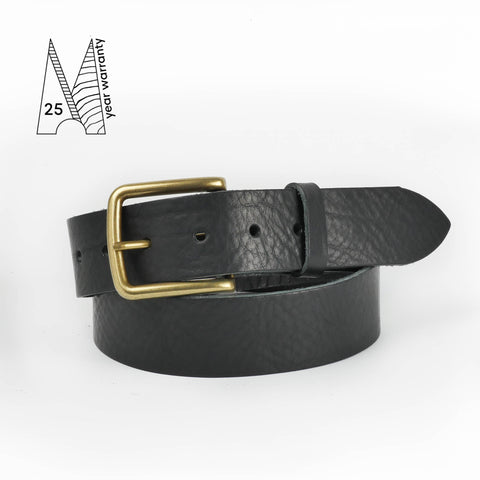 1 1/2" Classic Black Leather Belt