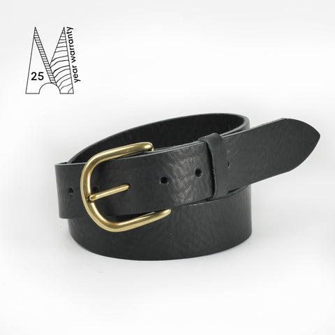 1 1/2" Classic Black Leather Belt