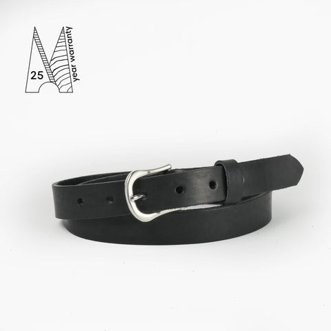 1" Classic Black Leather Belt