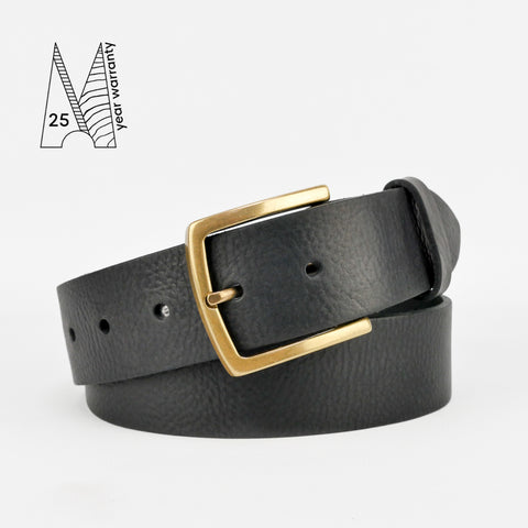 1 1/2" Classic Black Leather Belt