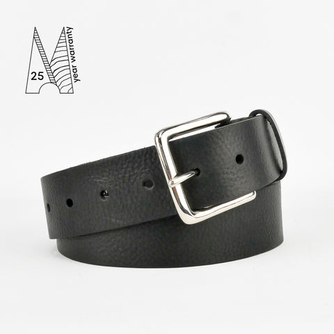 1 1/2" Classic Black Leather Belt