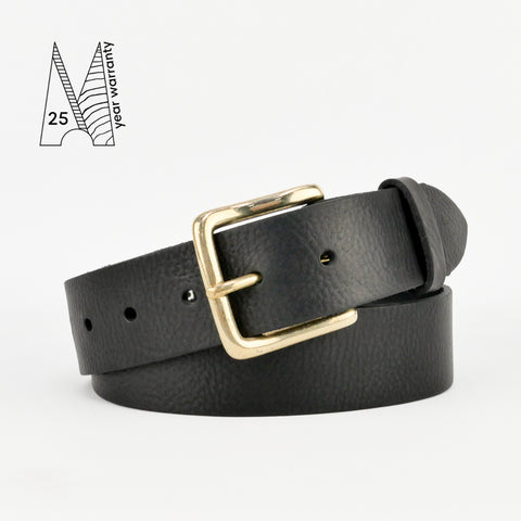 1 1/2" Classic Black Leather Belt