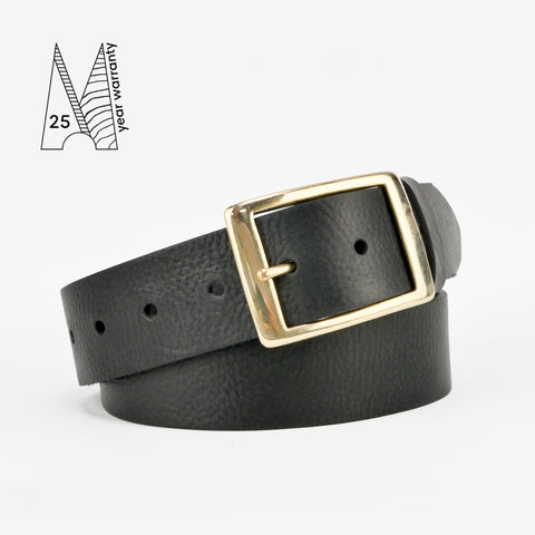 1 1/2" Classic Black Leather Belt