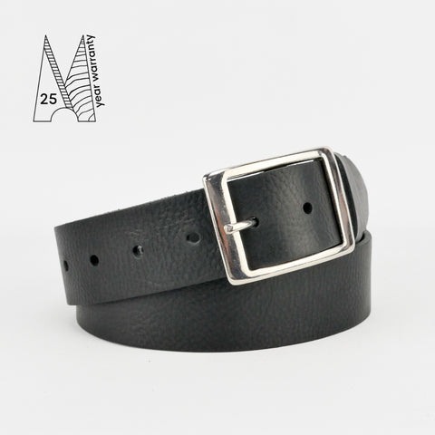 1 1/2" Classic Black Leather Belt